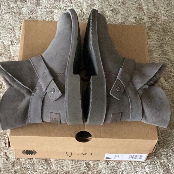 UGG ZARIYAH CHARCOAL ANKLE BOOTS - Picture 11 of 15